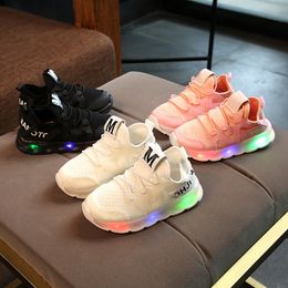 Size 21-30 Kids Shoes with Light Tenis LED Infantil for Boys Girls Sport Lighting LED Shoes Kids Baby Children Glowing Sneakers LJ200907