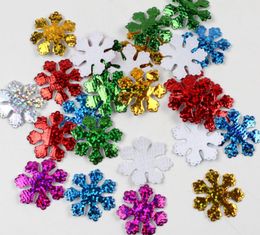 100pcs/pack 30mm Christmas Snowflake Felt Padded Appliques for Headwear Hairpin Crafts Wedding Decoration DIY Accessories Wholesale SN2207