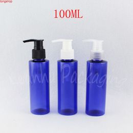 100ML Blue Flat Shoulder Plastic Bottle , 100CC Lotion / Shower Gel Travel Sub-bottling Empty Cosmetic Container ( 50 PC/Lot )good qualtit