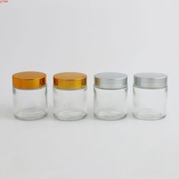 12 x 80g Travel Empty Facial Cream Glass Jar 1/3oz Cosmetic Make up Sample Container Emulsion Refillable Pot Silver Gold Lidgood qualtity