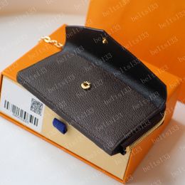 Keychains Lanyards Fashion CARD HOLDER RECTO VERSO Womens Mini Zippy Wallet Coin Purse Bag Belt Charm Key Pouch Pochette Accessoires 69431 LPO01
