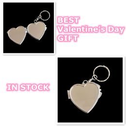 New!!Sublimation heart key chains with two mirrors creative gift hand keyrings DIY Valentine's Day gift new fashion trendy ornament A13