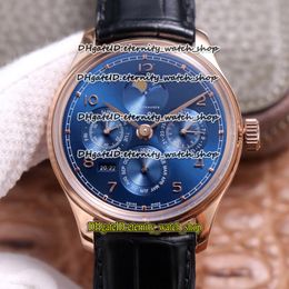 V9F Super version Perpetual Calendar 503312 Moon Phase Power Reserve A52610 Automatic Blue Dial Mens Watch CNC Rose Gold Case Sport Watches