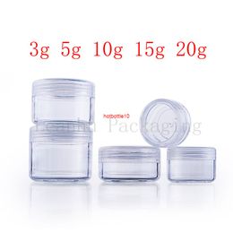 empty transparent small round plastic display bottle pot clear cream jar for cosmetic packaging ,Mini sample containershipping