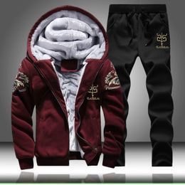 Hoodie Sweatshirt Men/Women Coat Fleece Hoodies Sweatshirts+Sweatpants Suit Autumn Winter Warm Printed Hooded Pullover 201103