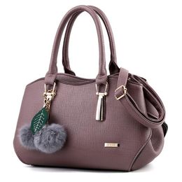 Frosted Fashion Lady's Decorated Single Shoulder Bag Handbag Crossbody With Pompoms women leather totes bag