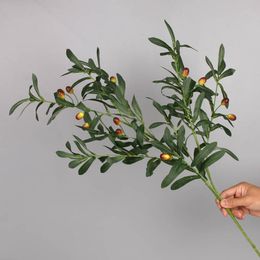 Simulation single olive branch olive leaf ten prongs with fruit olives 4 prongs fruitless olives simulation flowers wedding