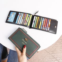 HBP New Fashion high capacity real leather bag women's multi card ultra thin bee wallet integrated long zipper