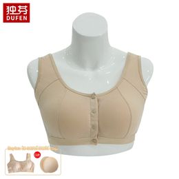 6031 front closure bra /women bra plus size/ cotton bra with pockets for Post surgery Women Silicone Insert 201202