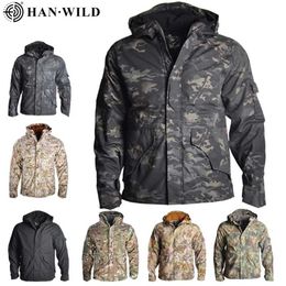 Tactical Jacket Hiking Jackets G8 Men Waterproof Warm Men Hooded Windbreaker Fleece Hunt Clothes Camouflage Army Military Jacket 220124