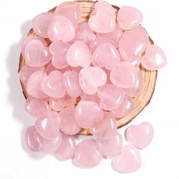 20x8mm Natural Rose Quartz Stone Crystal Heart Chakra Healing Reiki Heart Gemstone Home Decor DIY Gift