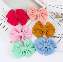 Baby Girls Hairclips Solid Bowknot Hair Clip Ribbon Bow Hairpins Cute Barrette Newborn Photo Shoot Hair Accessories 30 Colours DW5995