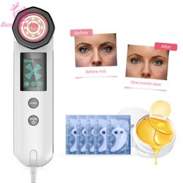 Mini Handheld Vibration Eye Face Massager Anti-Ageing Eye Wrinkle Massager LED Photon Therapy Dark Circle Removal Portable