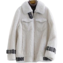 Autumn Winter Coat Women Clothes 2020 Korean Vintage Coat Wool Jacket sheep Shearling Women Tops Manteau Femme