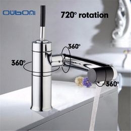 Kitchen Faucets Wholesale- Chrome Sink Basin Deck Mounted For Bathroom Faucet Swivel 360 Brass &Cold Water Torneiras Cozinha Tap Mixer Fauce