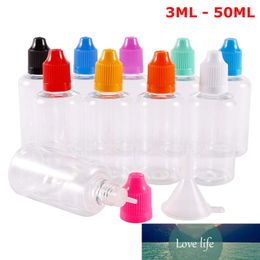 20PCS 3ML-50ML PET Clear Dropper Bottles Empty Plastic Juice Eye Liquid Refillable Transparent Containers with Caps Dropper Tip