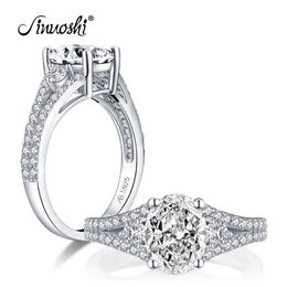 AINUOSHI Classic 2.0 CT Oval Cut Anniversary Rings 925 Sterling Silver Cubic Zirconia Engagement Ring Wedding Jewellery for Women Y200107