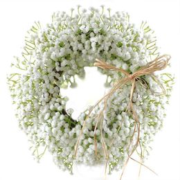 Floral Artificial Babysbreath Wreath Door Hanging Wall Window Decoration Wreath Party Home Holiday Festival Wedding Decor Y200111