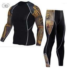 Running Sets Mens Sports Set Compression Shirt + Pants Skin-Tight Long Sleeves Fitness Rashguard Training Clothes Gym Yoga Suits