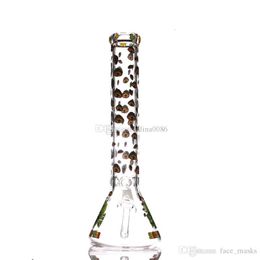 Hookahs 7mm Beaker Base Glass Water Bongs mushroom logo with ice-catches bong pipe for herb 14'' bongs