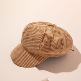 Caps & Hats Vintage Flat Sboy Women Men Corduroy Hat Berets Gatsby Driving Cabbie Solid Colour Suitable For Girls Boys Gifts P31B