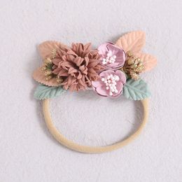 New Fashion Flower Baby Headbands Super Soft Nylon Infant Baby Hair Band Baby Girl Hair Accessories Photography Props
