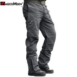 MAGCOMSEN Military Men's Casual Cargo Pants Cotton Tactical Black Work Trousers Loose Airsoft Shooting Hunting Army Combat Pants 201109