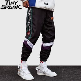 Harajuku Pant Joggers Retro Colour Block Patchwork Hip Hip Harem Pant Streetwear Thin Sweatpant Trousers Track Pant Autumn 201106