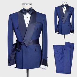 Vintage Handsome Mens Suit With Two-pieces Custom made Cotton Wedding Suits Jacket and Pants De Mariage Hommer
