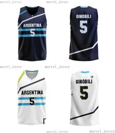 cheap 2012 London Manu Ginóbili #5 Team Argentina Basketball Jerseys Custom Names MEN WOMEN YOUTH XS-5XL