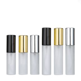 5ML 10ML 1/3OZ Gold Frosted Fine Mist Atomizer Glass Bottle Spray Refillable Fragrance Perfume Empty Scent Bottle for Travel Party