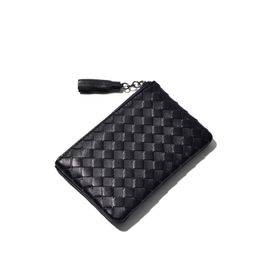 Woman Wallets Top Quality Short Money Clip Fashion Woven Luxury Brand Wallet Simple Business New