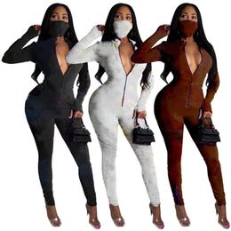 Womens one piece pant jumpsuits rompers playsuit sexy bodycon long sleeve designer overall jumpsuit fashion slim womens clothing klw4584