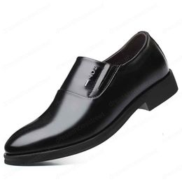 Black Dress Shoes Men Classic Fashion Office Shoes Men Formal Italian Loafers Mens Shoes Genuine Leather Slip Dress