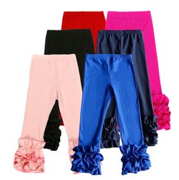 Little Girls' Ruffle Leggings Baby Toddler girl Solid Colour Pants children pure Colours casual trousers C912