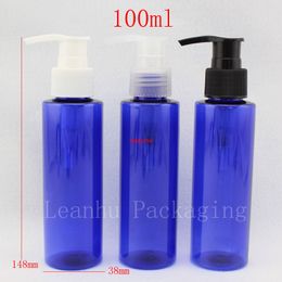 100ml 50pc/lot DIY Empty Blue Pet Bottle With Pump, 100cc Lotion Pump Bottle, Cosmetic Container, for cosmetic packaginggood package