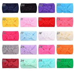 2020 Baby Headbands Nylon Bowknot Headwear Twisted Top Cross Knot Hairbands Solid Elastic Headwraps Fashion Hair Accessories 20 Colours