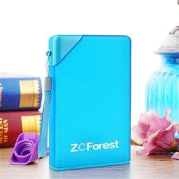 430ml Shaker Sport Bottle Plastic Portable Memo Notebook Paper Water Bottles Creative Travel Sports Flat Kettle ZCForest 201106