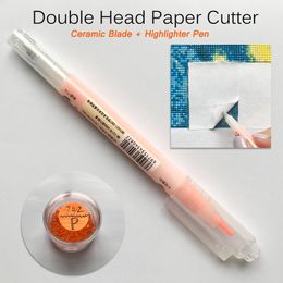 Diamond Painting Parchment Paper Cutter Ceramic Blade with Hightlighter Pen DIY 5D Painting with Diamonds Tools Accessories 201112