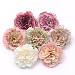 1pcs 8cm Peony Artificial Silk Flower Heads For Wedding Decoration Diy Wreath Gift Box Scrapbooking Craft Fake jllzDF