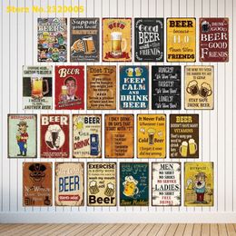Beer Tin Plaque Vintage Funny Metal Sign Plate Wall Decor for Bar Pub Club Man Cave Decorative Iron Painting Q1107