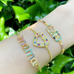 18K Gold Love mom bracelet pull adjustable Heart mama charm diamond bracelets women fashion Jewellery mother gift will and sandy