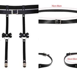 Nxy Sm Bondage Sexy Harajuku Leather Harness Punk Gothicbow Garter Belt Leg Ring Stocking Suspenders Straps Detachable Bdsm 1223