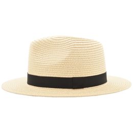 Vintage Panama Hat Men Straw Fedora Male Sunhat Women Summer Beach Sun Visor Chapeau Cool Jazz Trilby Cap Sombrero YY17161 Y200602