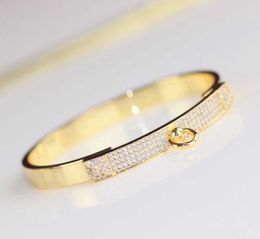 2021 Luxurious quality punk band bracelet with Sparkly diamond for women engagement jewelry gift free shipping PS5331