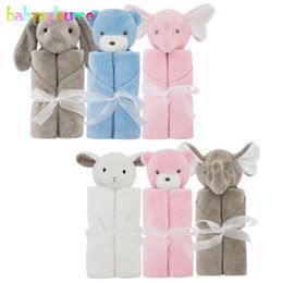 76*/Baby Bedding Quilt Towel Warm Blanket For Kids Swaddle Wrap Soft Flannel Cartoon Rabbit Newborn Photography Props LJ201105