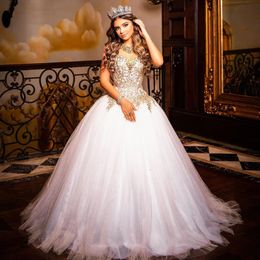 Stunning Ball Gown Quinceanera Dress Lace Appliques Beads Sweet 16 Dress Masquerade Prom Dresses Vestido De 15 Anos