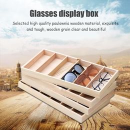 6-Slot Modern Sunglasses Display Storage Box Holder Eye Glasses Wooden Case Glasses Display Storage Organizer Eyewear Collector LJ200812