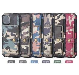 Camouflage Design Wallet Leather Phone Case Cover with Card Holder for iPhone 6 7 8 Plus Samsung Galaxy S8 S9 Plus