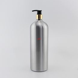 1000ML Empty Aluminium Bottles With Lotion Cream Pump Metal Containers Oil Bottle Cosmetics Container 1L Liquid Soap Dispenserhigh qualtity